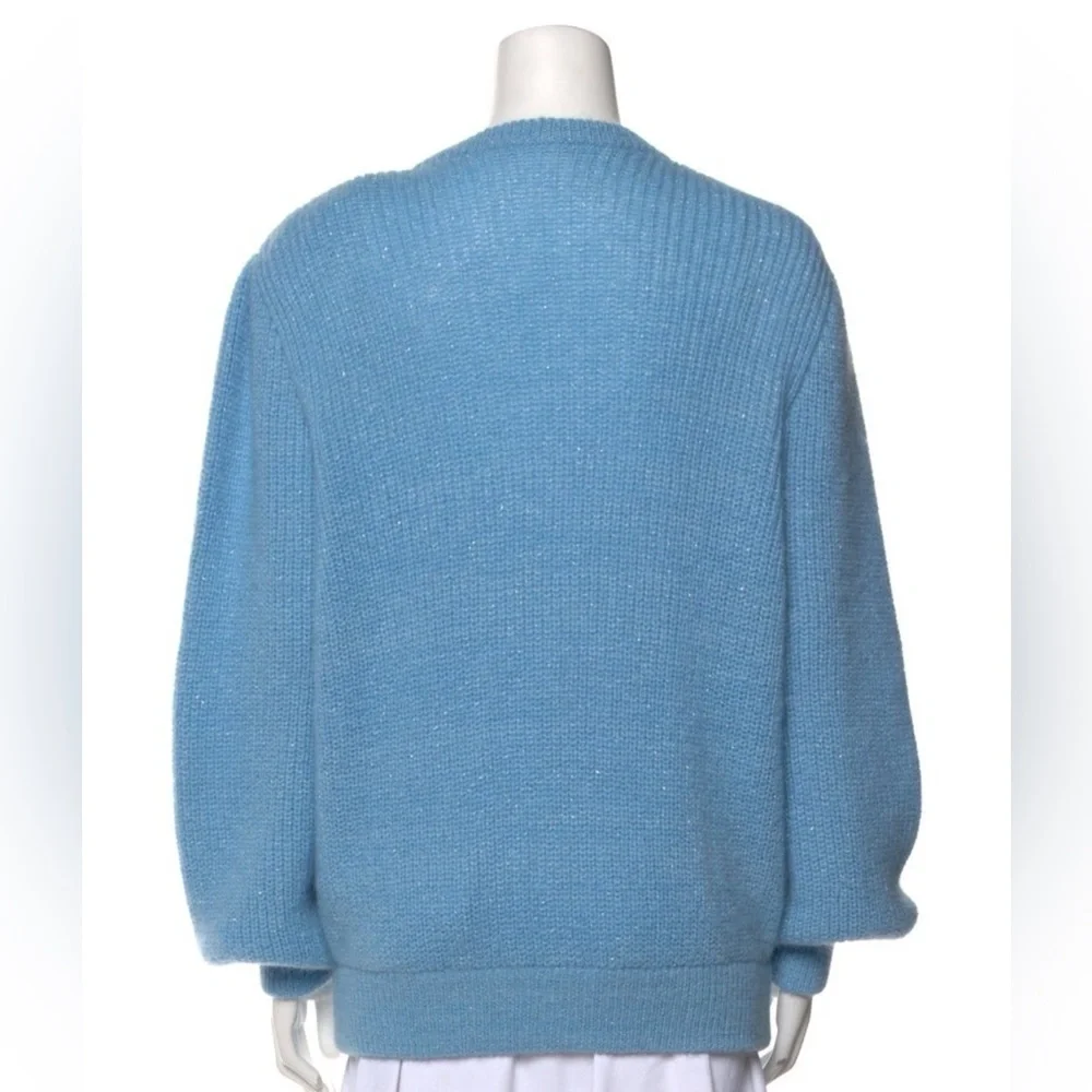ALESSANDRA RICH Softest Mohair Wool Sweater w/ Sequin Ribbons Bows Size 42 VGUC - Picture 8 of 11
